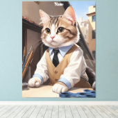 Cat Lover, Cat Architect Leinwanddruck (Insitu (Holzboden))