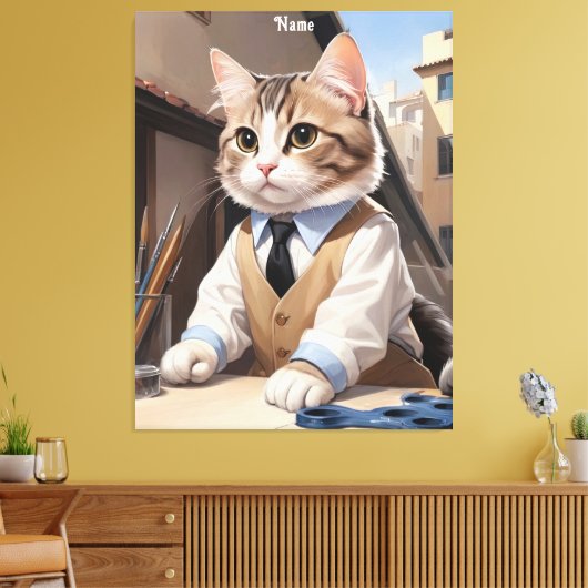 Cat Lover, Cat Architect Leinwanddruck (Insitu (Wohnzimmer))