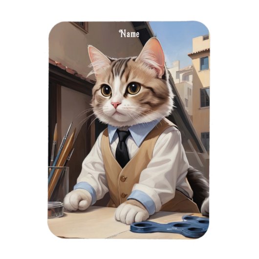 Cat Lover, Cat Architect Magnet (Vertikal)