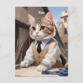 Cat Lover, Cat Architect Postkarte (Vorderseite)
