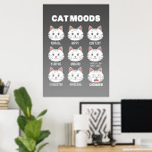 Cat Lover Cat Moods Poster (Heimbüro)