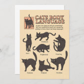 Cat Lover Cats Körpersprache Dankeskarte (Vorne/Hinten)