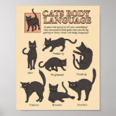 Cat Lover Cats Körpersprache Poster (Vorne)