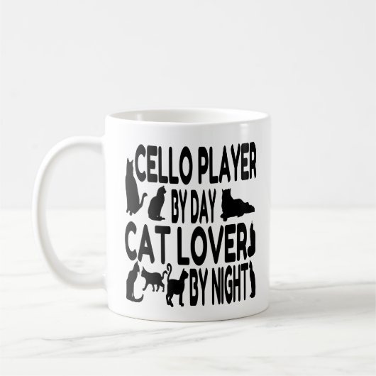 Cat Lover Cello Player Kaffeetasse (Links)