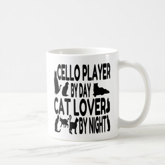 Cat Lover Cello Player Kaffeetasse (Rechts)