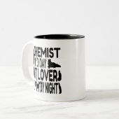 Cat Lover Chemist Zweifarbige Tasse (Vorderseite Links)