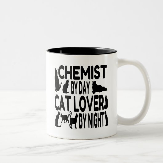 Cat Lover Chemist Zweifarbige Tasse (Rechts)