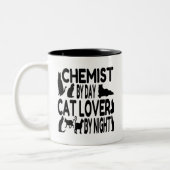 Cat Lover Chemist Zweifarbige Tasse (Links)