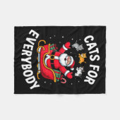 Cat Lover Christmas Santa Sleigh Cats For Everybod Fleecedecke (Vorderseite (Horizontal))