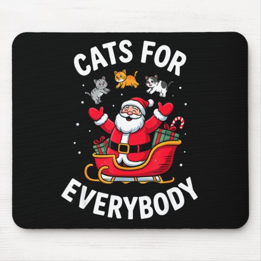 Cat Lover Christmas Santa Sleigh Cats For Everybod Mousepad (Vorne)