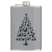 Cat Lover Christmas Tree 1 Flachmann (Vorderseite)