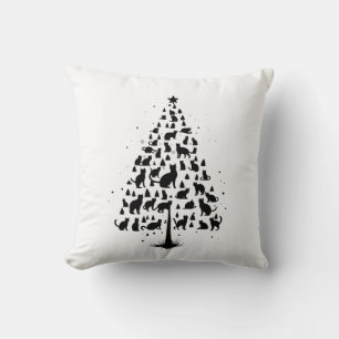 Cat Lover Christmas Tree 1 Kissen