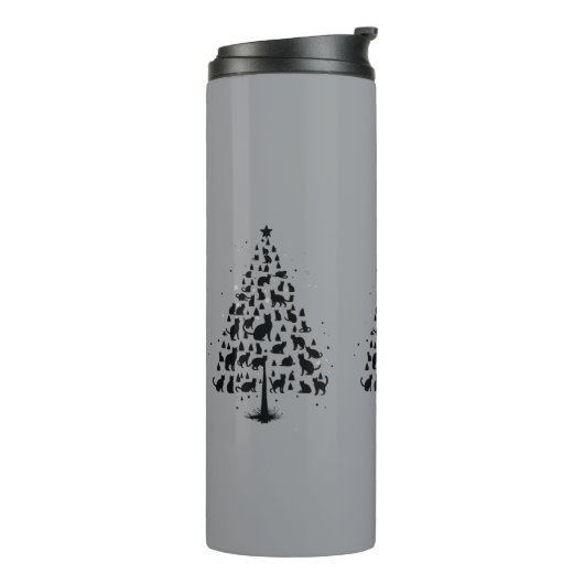 Cat Lover Christmas Tree 1 Thermosbecher (Nach links gedreht)