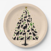 Cat Lover Christmas Tree 2 Pappteller (Vorderseite)