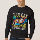 Cat Lover Cool Summer Vibes Funny Gift Sweatshirt (Vorderseite)