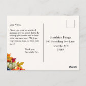 Cat Lover Cornucopia Erntedank Holiday Saison Postkarte (Rückseite)