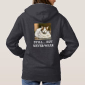 Cat Lover Dark Grey Custom White Text Pet Photo Hoodie (Rückseite)