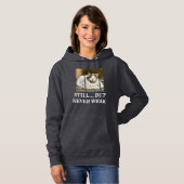 Cat Lover Dark Grey Custom White Text Pet Photo Hoodie (Vorne ganz)