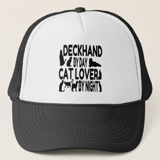 Cat Lover Deckhand Truckerkappe (Vorderseite)