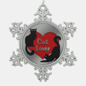 Cat Lover Dekoration Custom Cat Weihnachtsdekorati Schneeflocken Zinn-Ornament (Vorderseite)