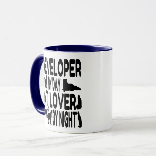 Cat Lover Developer Tasse (Vorderseite Links)