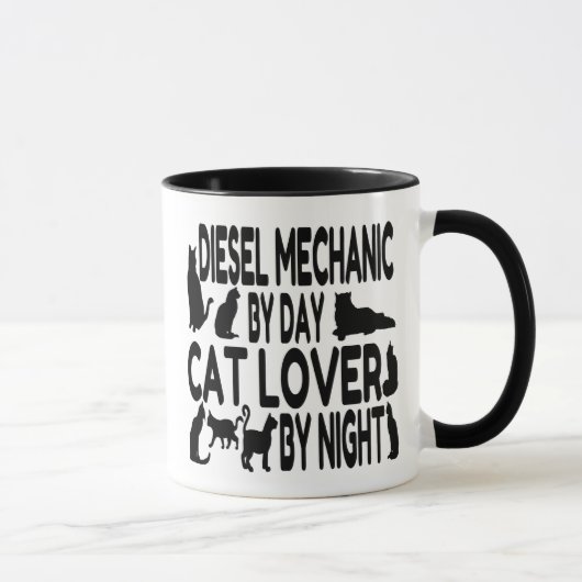 Cat Lover Diesel Mechanik Tasse (Rechts)