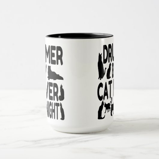 Cat Lover Drummer Tasse (Zentrum)