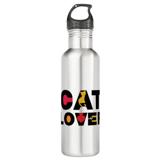 Cat Lover Edelstahlflasche (Vorderseite)