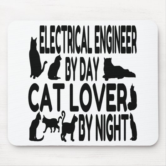 Cat Lover Electrical Engineer Mousepad (Vorne)