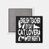 Cat Lover English Teacher Magnet (Vorderseite/Rückseite)