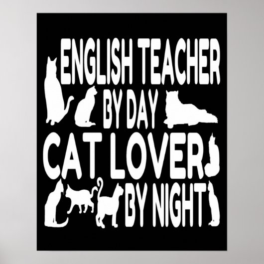Cat Lover English Teacher Poster (Vorne)