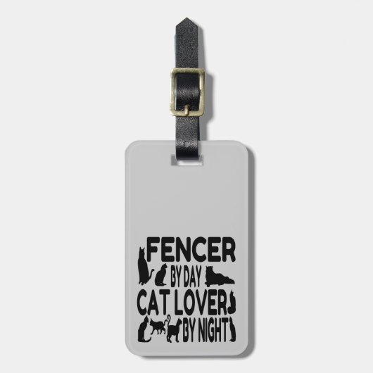 Cat Lover Fencer Gepäckanhänger (Vorderseite vertikal)