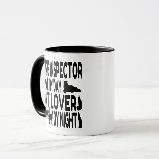 Cat Lover Fire Inspector Tasse (Vorderseite Links)