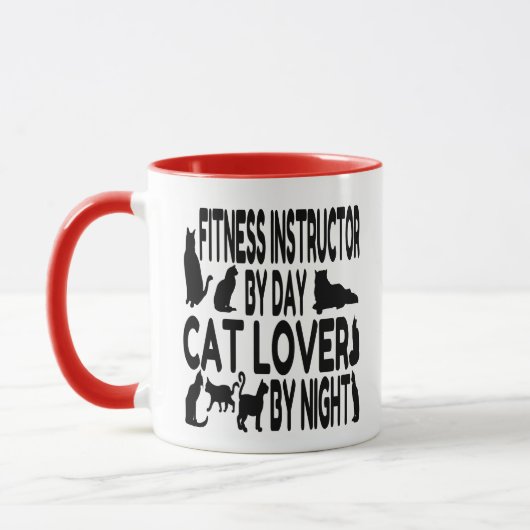 Cat Lover Fitness Instructor Tasse (Links)