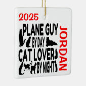 Cat Lover Flugzeug Typ CUSTOM Keramik Ornament (Rechts)