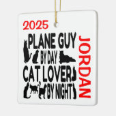 Cat Lover Flugzeug Typ CUSTOM Keramik Ornament (Links)