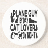 Cat Lover Flugzeug Typ Sandstein Untersetzer (Vorne)