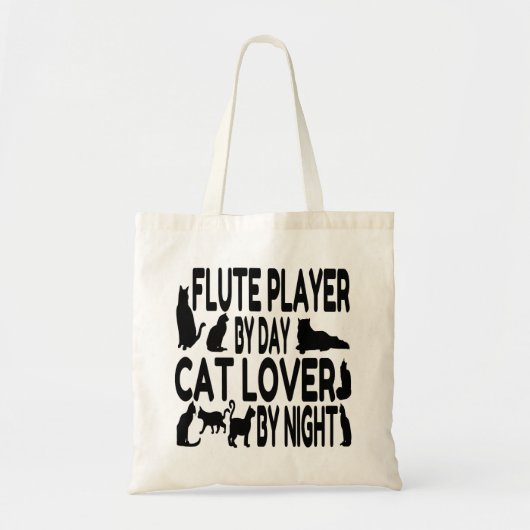 Cat Lover Flute Player Tragetasche (Vorne)