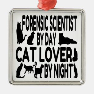 Cat Lover Forensic Scientist Ornament Aus Metall