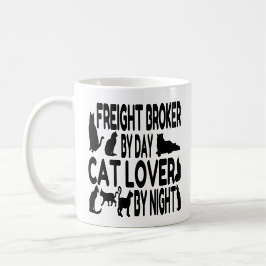Cat Lover Freight Broker Kaffeetasse (Links)