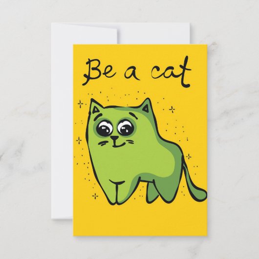 Cat Lover Funny Be a Cat RSVP Karte (Vorderseite)