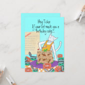 Cat Lover Funny Birthday From Coworker grüßen Karte (Vorderseite/Rückseite Beispiel)