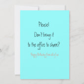 Cat Lover Funny Birthday From Coworker grüßen Karte (Rückseite)