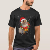 Cat Lover Funny Himalayan Tree Weihnachtslicht T-Shirt (Vorderseite)
