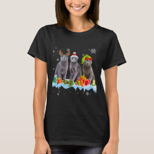 Cat Lover Funny Russian Blue Tree T-Shirt