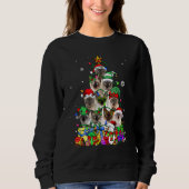 Cat Lover Funny Siamese Tree Christmas Light Sweatshirt (Vorderseite)