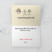 Cat Lover Funny Valentine Card Karte (Innenseite)