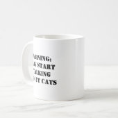 Cat Lover Funny Warning Tasse (Vorderseite Links)