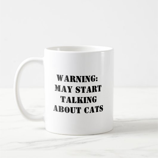 Cat Lover Funny Warning Tasse (Links)