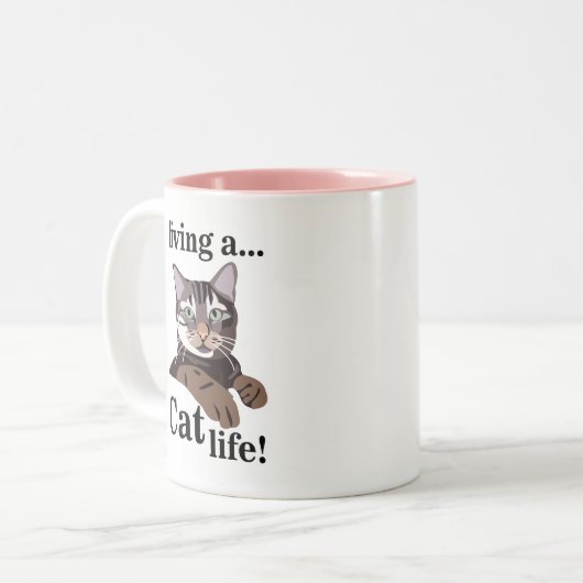 Cat Lover Funny Zweifarbige Tasse (Vorderseite Links)